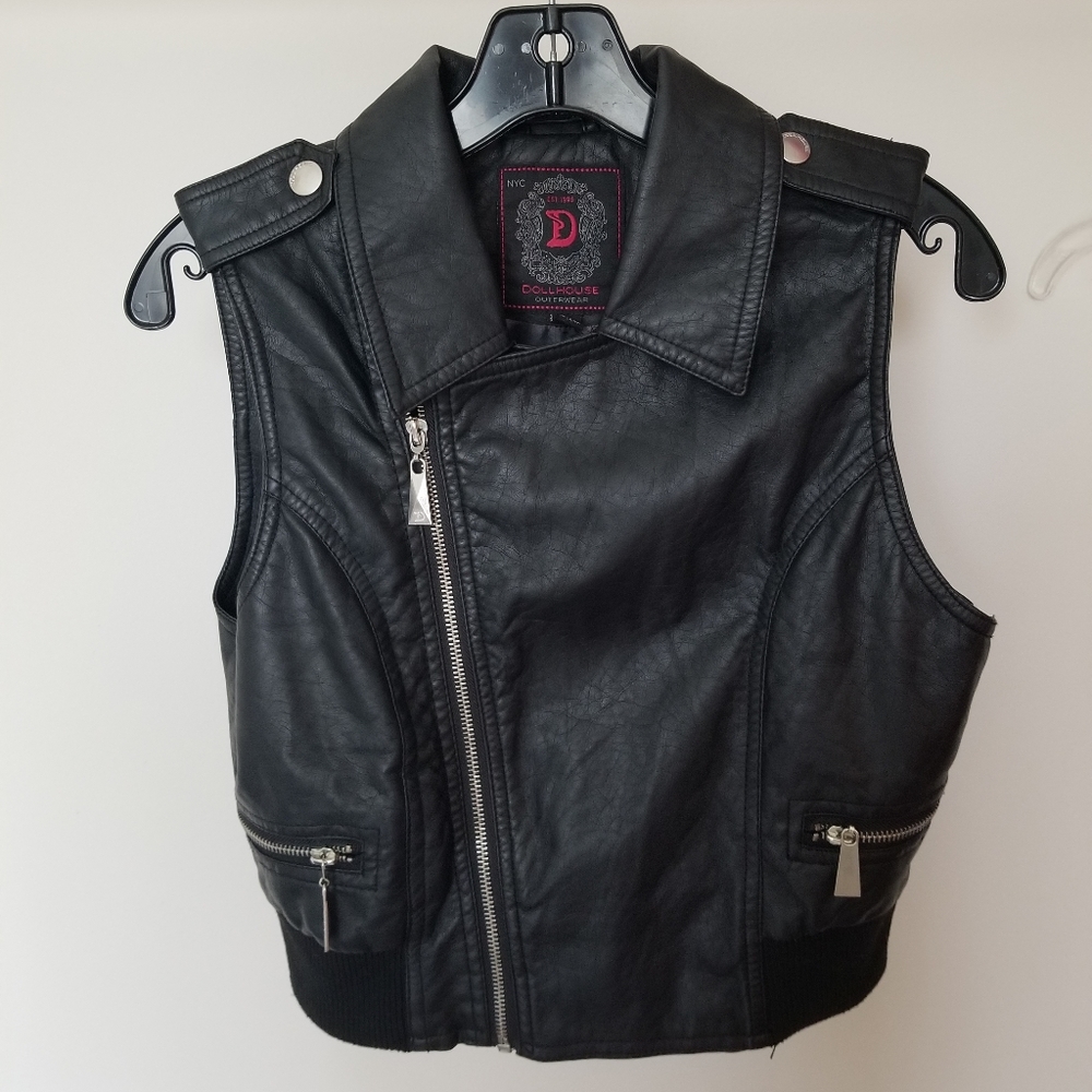 2 for $35*Dollhouse faux leather cropped vest